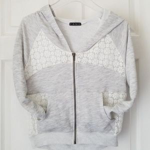 Heather Grey Light Weight Hoodie with Front Zipper